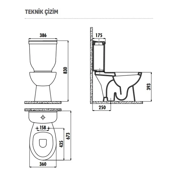 Creavit Sedef SD300 Alttan Çıkışlı Klozet Seti - Görsel 4