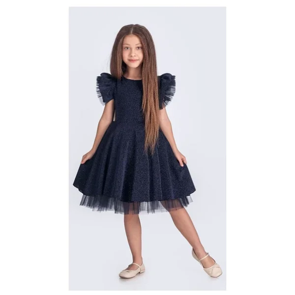 Simli Şanzelize Kız Çocuk Abiye Elbise M00669 - Görsel 10