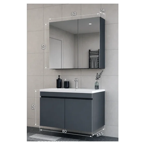 Teta Home Tokyo 80 cm Banyo Dolabı Seti - Görsel 6