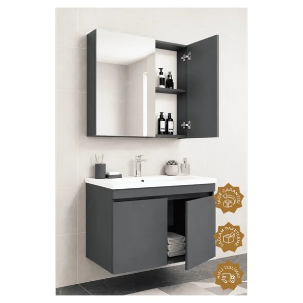 Teta Home Tokyo 80 cm Banyo Dolabı Seti - Görsel 3