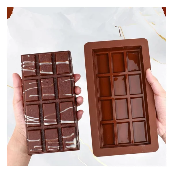 Silikon Kalıp Dubai Çikolata Bar ve Kek Büyük Boy Derin Tablet Dubai Çikolatası Kalıbı - Görsel 3