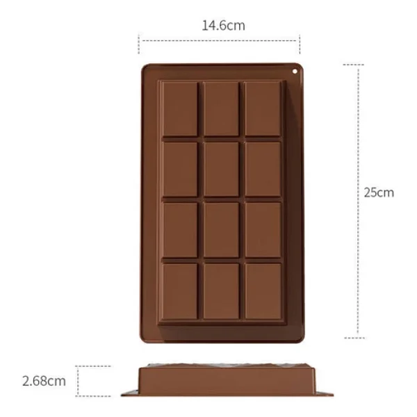 Silikon Kalıp Dubai Çikolata Bar ve Kek Büyük Boy Derin Tablet Dubai Çikolatası Kalıbı - Görsel 7