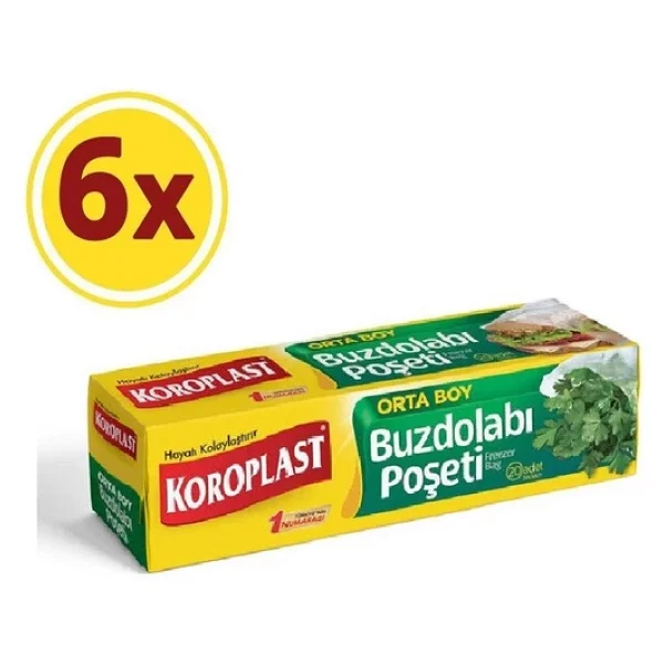 Koroplast Orta Boy Buzdolabı Poşeti 20'li 6 Adet - Görsel 3