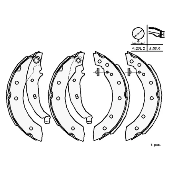 Mga Peugeot 206, 206+ 1997-2013 Arka Fren Balatası Takım 203X38 Mm - Görsel 2