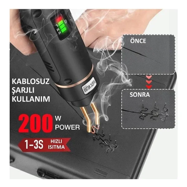 200 Watt 600 Adet Tel 5000 Mah Batarya Desteği Kablosuz Şarjlı Tampon Plastik Parça Tamir Kaynak Makinesi - Görsel 3