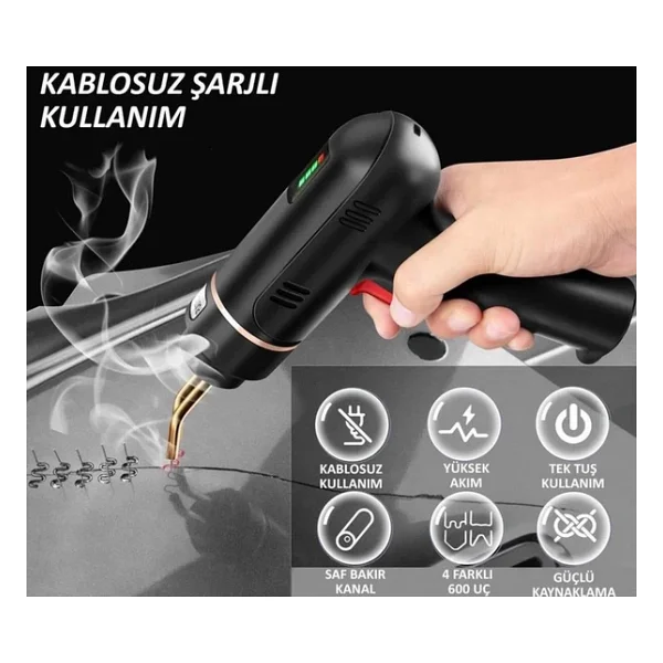 200 Watt 600 Adet Tel 5000 Mah Batarya Desteği Kablosuz Şarjlı Tampon Plastik Parça Tamir Kaynak Makinesi - Görsel 4