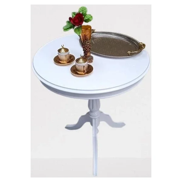 Fiskos Sehpa Eko 90502 Baba 3 Ayak 60Cm Hareketli Mdf Tabla Parlak Beyaz El Yapım - Görsel 5