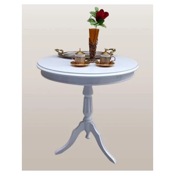 Fiskos Sehpa Eko 90502 Baba 3 Ayak 60Cm Hareketli Mdf Tabla Parlak Beyaz El Yapım - Görsel 8