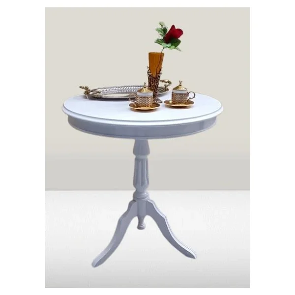 Fiskos Sehpa Eko 90502 Baba 3 Ayak 60Cm Hareketli Mdf Tabla Parlak Beyaz El Yapım - Görsel 7