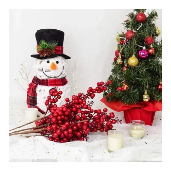 Yenigeldi 4 Adet El Yapımı Kokina Red Berry Yılbaşı Süs , Ev Parti Kış Noel Yılbaşı Süsü t107 - Görsel 2