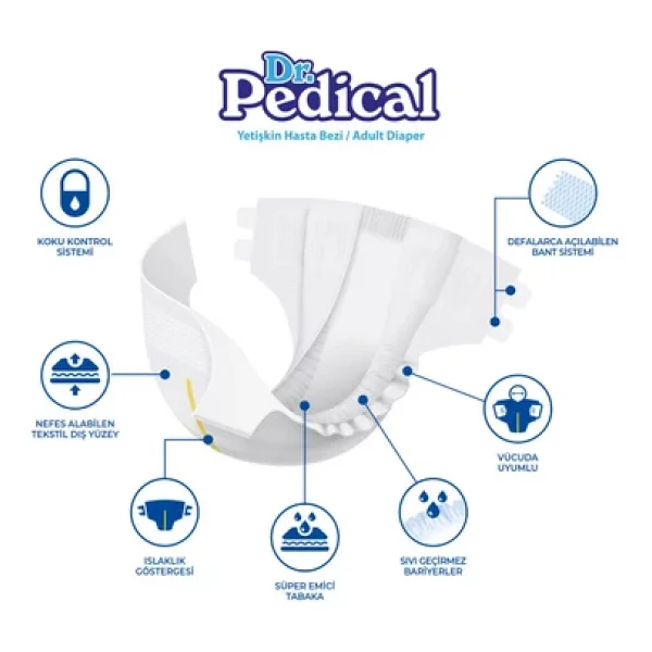 Dr. Pedical Belbantlı Ekstra Büyük Boy XL 30'lu 4 Adet Hasta Bezi - Görsel 2