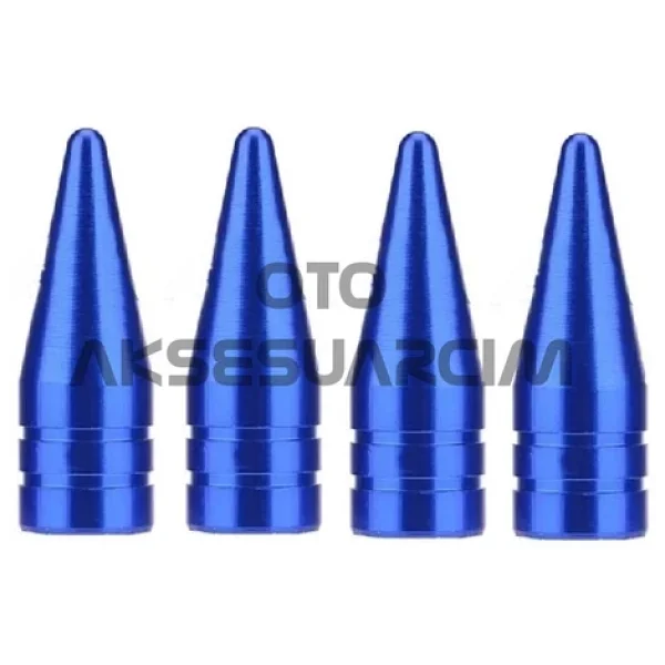 Alüminyum Sivri Sibop Kapağı Mavi 4'lü 32mm - Görsel 2