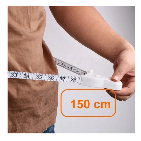 Bel Ölçer Metre Mezro Vücut Boyun Kol Bacak Ölçüm Mezura Bel Çevresi Yağ Ölçer Metre 150cm - Görsel 2