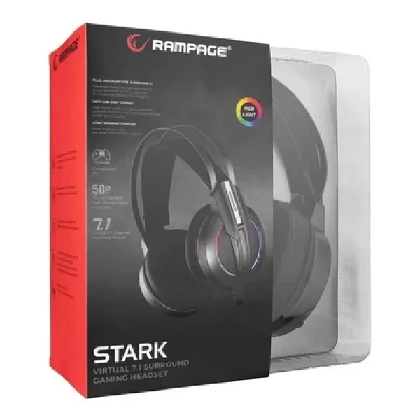 Rampage Stark Plus RM-K6 RGB 7.1 USB Kablolu Kulak Üstü Oyuncu Kulaklığı - Görsel 5