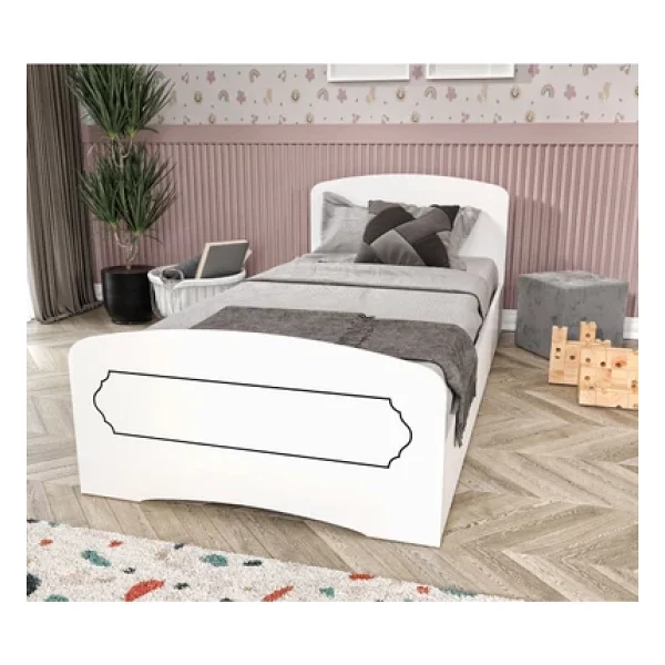 KZNMOB HOME Hayal Tek Kişilik Mdf Karyola Beyaz - 90 Cm X 190 Cm Yataklarla Uyumlu - Görsel 4
