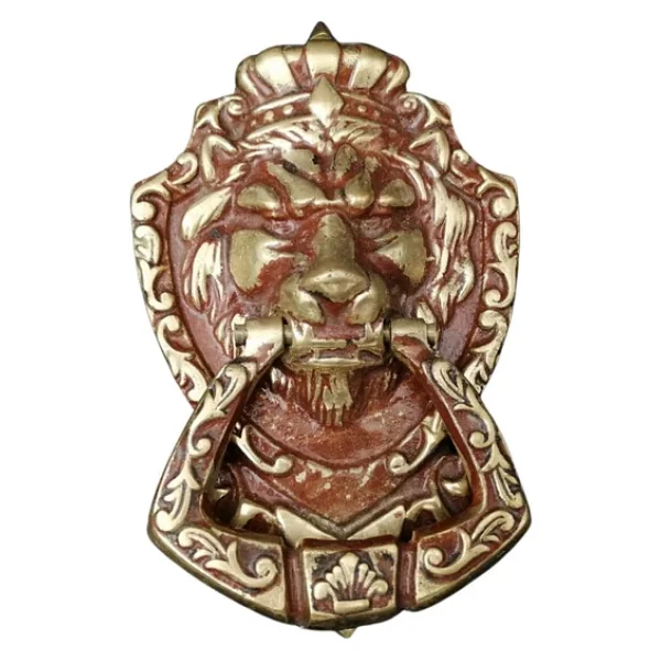 Aslan Kapı Tokmağı Pirinç Döküm Dekoratif Kapı Taktağı - Görsel 5