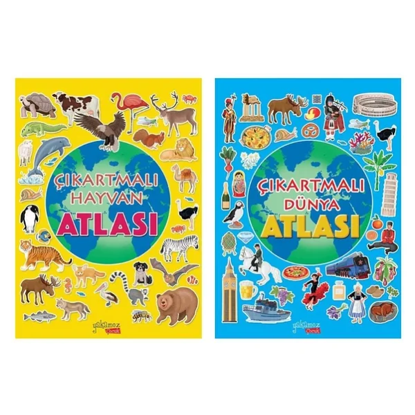 Çıkartmalı Hayvan Atlası + Çıkartmalı Dünya Atlası 2 Kitap Set - Görsel 3