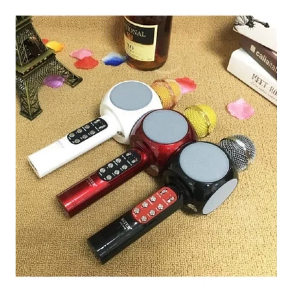 Pazariz WS-1816 LED Işıklı Karaoke Mikrofon, Bluetooth Hoparlör Mp3; - Görsel 3