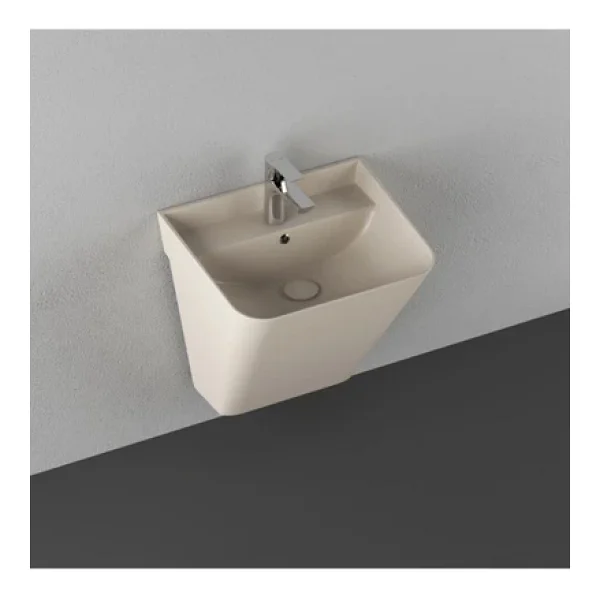 İsvea Sott Aqua 50 cm Asma Fildişi Monoblok Lavabo - Görsel 5