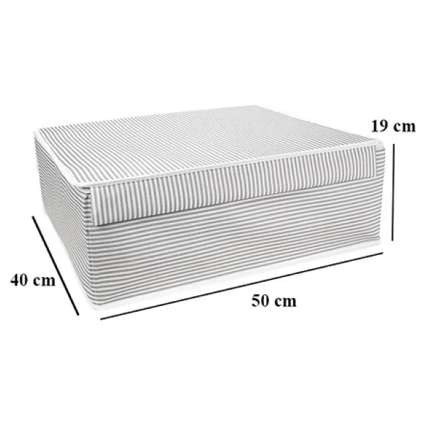 4 Adet Çok Amaçlı Kapaklı Kutu Baza Boy Gri 50x40x19 Cm - Görsel 2