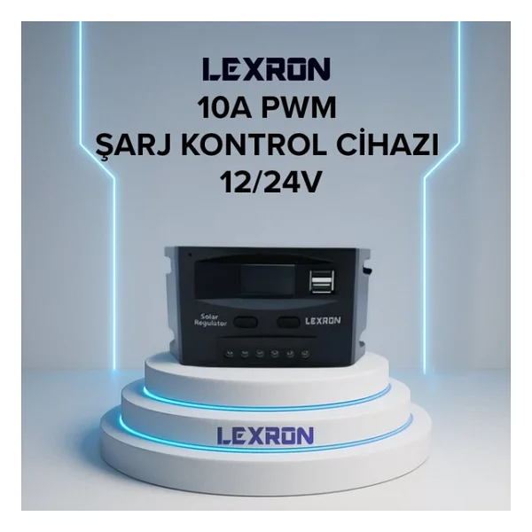 Lexron 10A PWM 12/24 V Şarj Kontrol Cihazı - Görsel 2