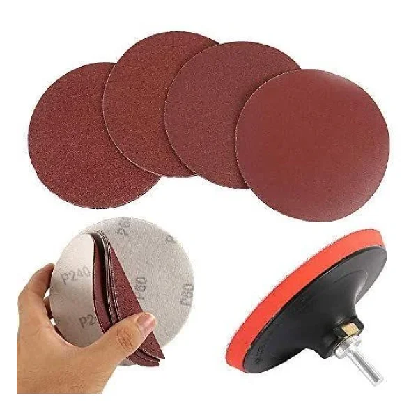 Ugr Cırt Zımpara Seti + Matkap Aparatı + Gözlük 115 mm (8 Parça) - Görsel 4