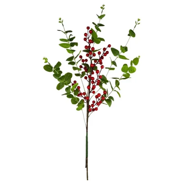 Nettenevime Yapay Çiçek Kokina Ve Yeşil Okaliptus 90cm Uzun Dal Eucalyptus - Görsel 3