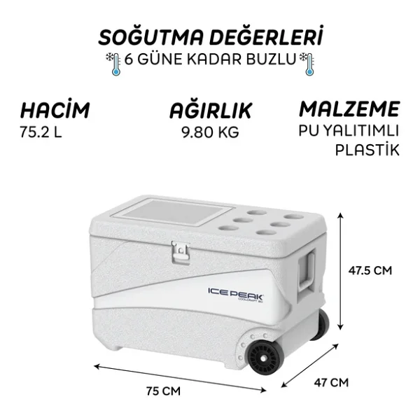 Icepeak Coolcraft 75.2 lt Tekerlekli Kamp Buzluğu - Görsel 10