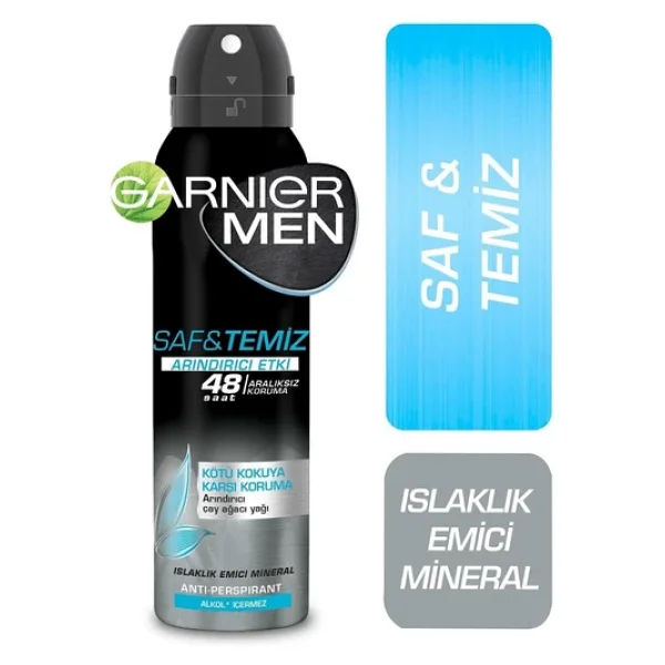 Garnier Men Saf ve Temiz 150 ml Erkek Deodorant - Görsel 4