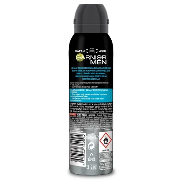 Garnier Men Saf ve Temiz 150 ml Erkek Deodorant - Görsel 2