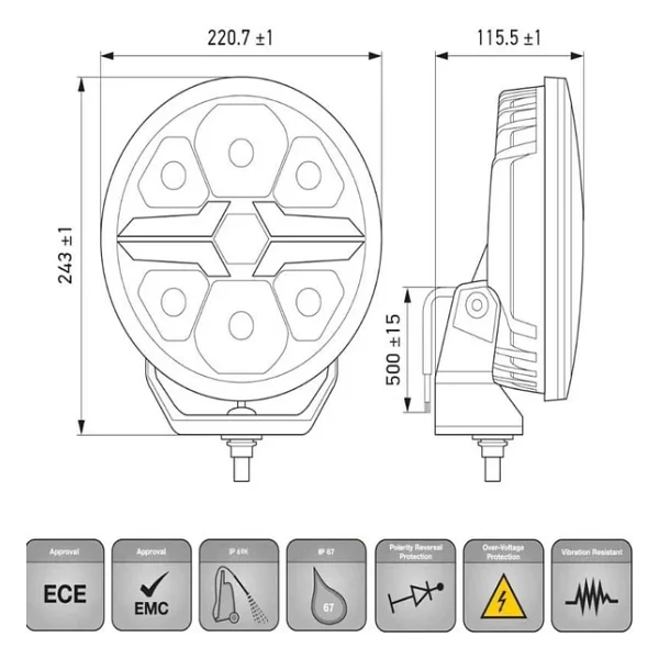 Hella Off-Road Valuefit Blade Led Uzun Far Krom 18W 9" Beyaz-Amber Isik 1Fj357199-031 - Görsel 5