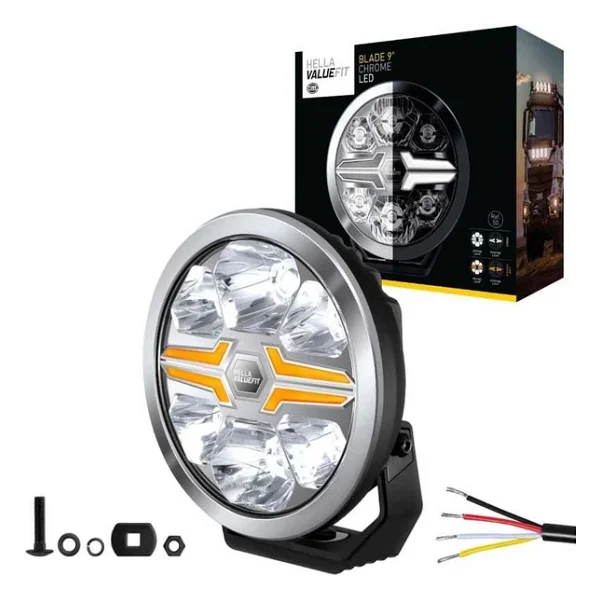 Hella Off-Road Valuefit Blade Led Uzun Far Krom 18W 9" Beyaz-Amber Isik 1Fj357199-031 - Görsel 2