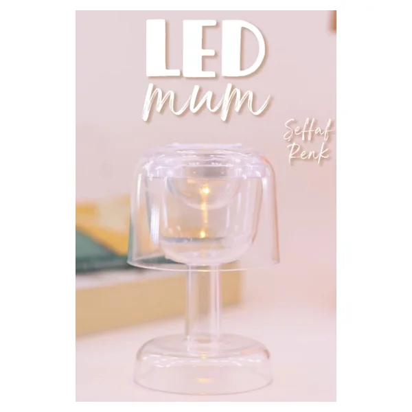 Led Mum İskandinav Tip Pil Dahil Dumansız Alev Ledli Yapay Dekoratif Mum Dekor Işığı Şeffaf Pt428 Şeffaf - Görsel 2