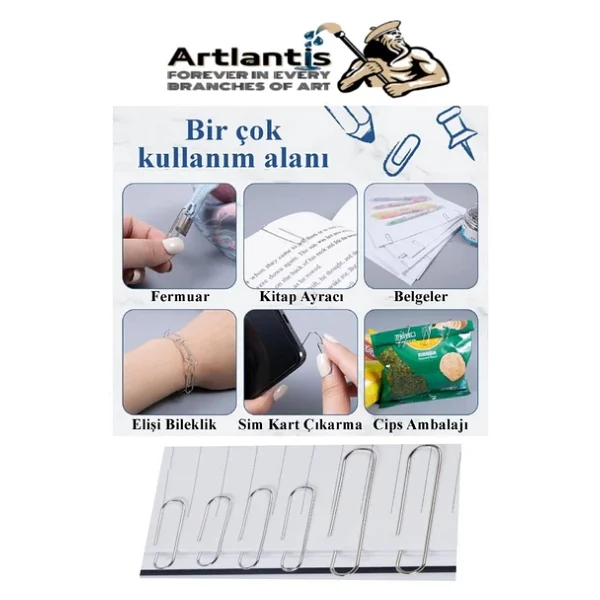 Metal Ataş No 4 33 Mm 100 Lü 1 Paket Nikel Kaplama Metal Ataç Dayanıklı Paslanmaz 20 Sayfa Kapasiteli Ofis Okul Büro - Görsel 6