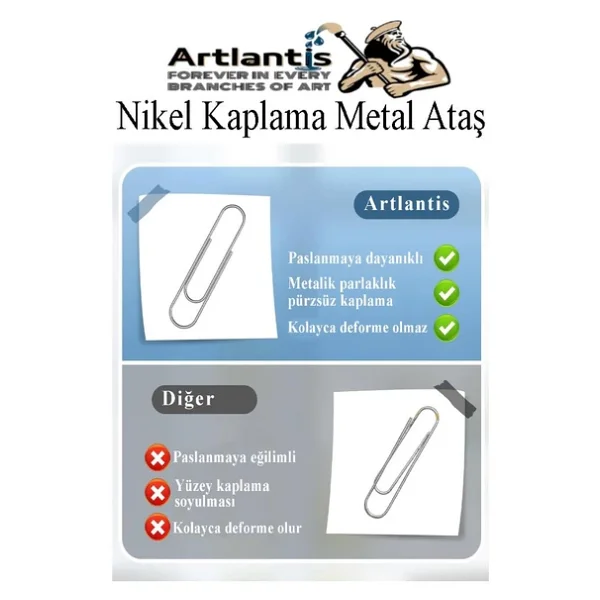 Metal Ataş No 4 33 Mm 100 Lü 1 Paket Nikel Kaplama Metal Ataç Dayanıklı Paslanmaz 20 Sayfa Kapasiteli Ofis Okul Büro - Görsel 5
