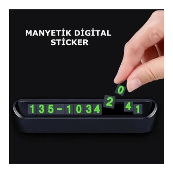 THREESTEP Araç Parktel Numaratör Oto Telefon Park Numaratörü Ön Cam Torpido Siyah - Görsel 5