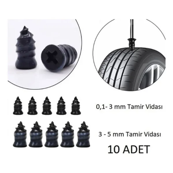 Omac Epoksi ve Dekorasyn Lastik Tamir Kiti ( Kauçuk Vida Seti) (10 Adet) - Görsel 2