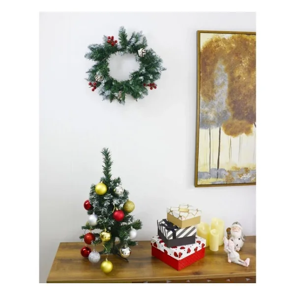 T.concept Yılbaşı Ön Kapı Süsü Yeni Yıl Noel Dekorasyon Çam Ağacı Çelengi - Görsel 3