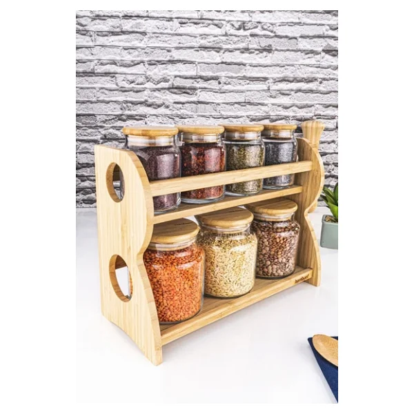 Bambum Bench Standlı 8 Parça Cam Baharat Takımı - Görsel 6