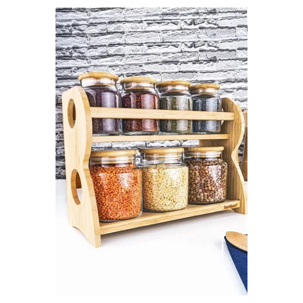 Bambum Bench Standlı 8 Parça Cam Baharat Takımı - Görsel 8