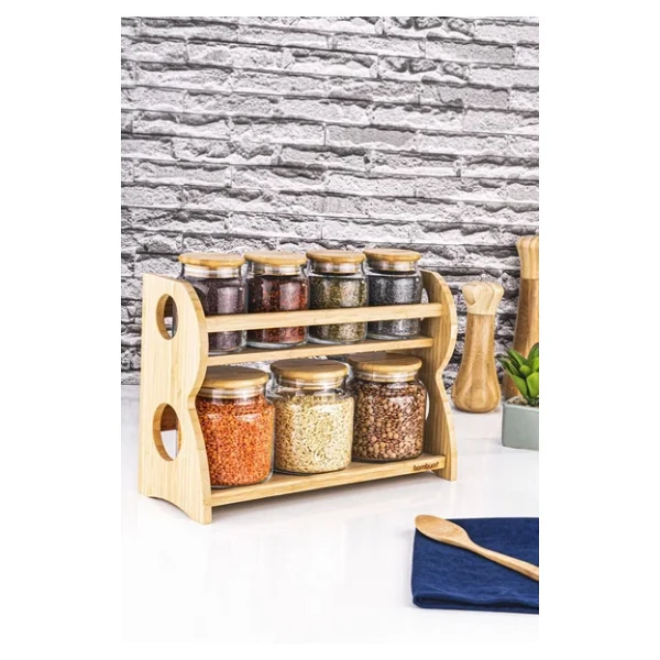 Bambum Bench Standlı 8 Parça Cam Baharat Takımı - Görsel 7