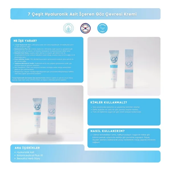 CENTECASSOL Göz Çevresine Özel Bakım: Hyaluronic Alpha Eye Cream ile Canlı Bakışlar - Görsel 4