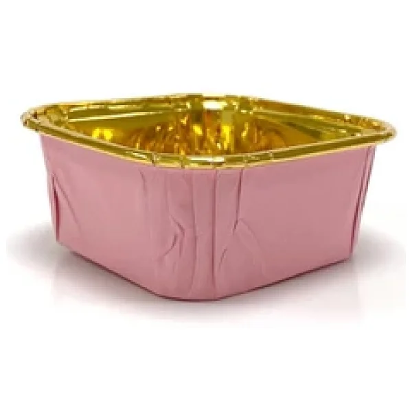 Dolphin Muffin Kare Kağıt Pembe Altın Cupcake Kek Kalıbı Kapsülü Kabı - 25 Adetlik 1 Paket - Görsel 5