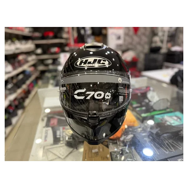 HJC C70N Full Face Parlak Siyah Motor Kaskı - Görsel 4