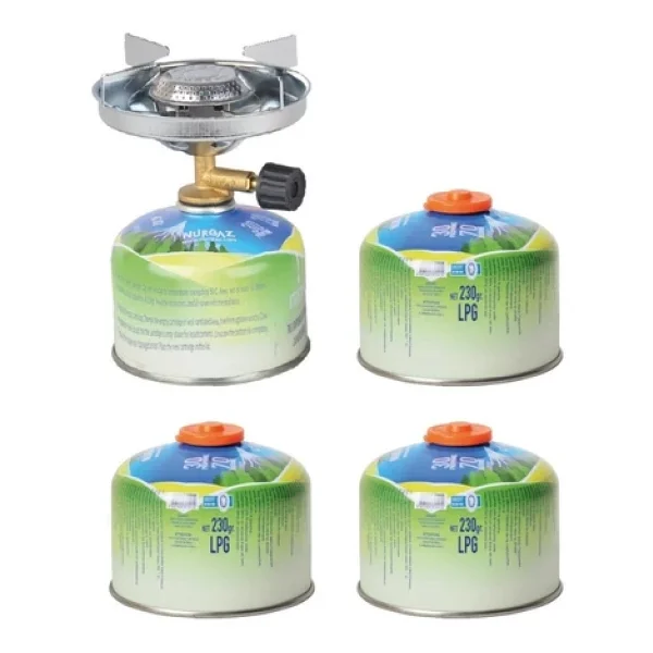 Nurgaz Troya NG-075 230 gr 3 Adet Kartuşlu Kamp Ocağı - Görsel 4