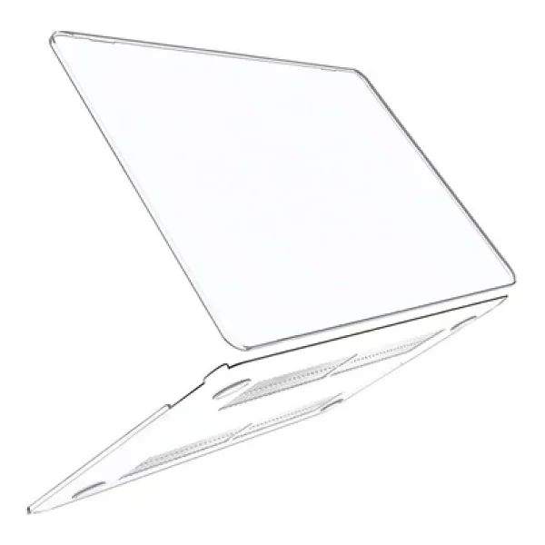 Apple Macbook Air 13.6'' M2-M3 Çip 2022/2024 A2681 A3113 Uyumlu Simli Şeffaf Koruyucu Kapak Parlak Şeffaf - Görsel 5
