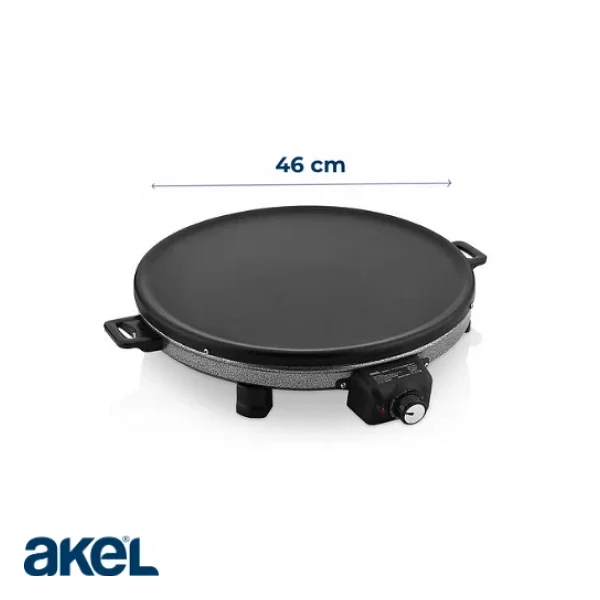 Akel AT610 46 cm Gri Elektrikli Katmer, Bazlama, Gözleme Sacı, Termostatlı, Büyük Boy, Eşit Isı Dağılımı - Görsel 2