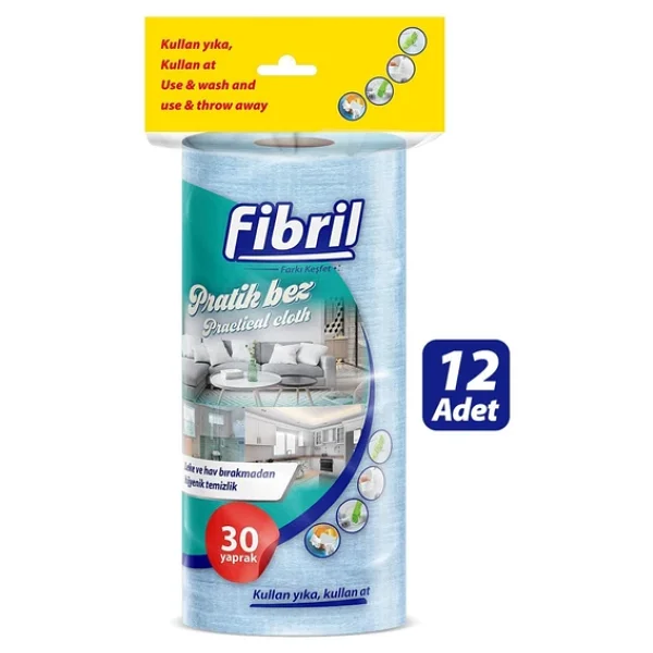 Fibril Çok Amaçlı Pratik Rulo Bez 30 Yaprak X 12 Adet - Görsel 2