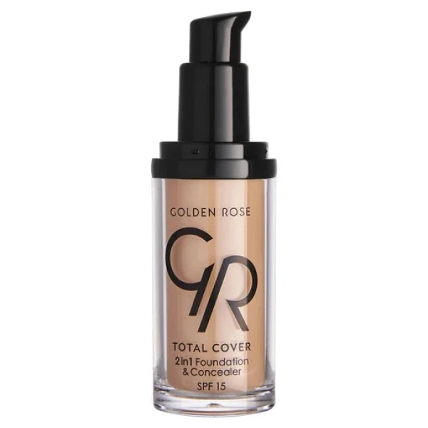 Golden Rose Total Cover 2 in 1 SPF 15 07 Natural 30 ml Fondöten & Kapatıcı - Görsel 8
