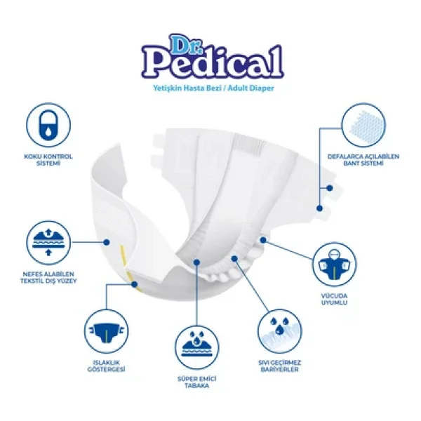 Dr. Pedical Belbantlı Küçük Boy S 30'lu 3 Adet Hasta Bezi - Görsel 2